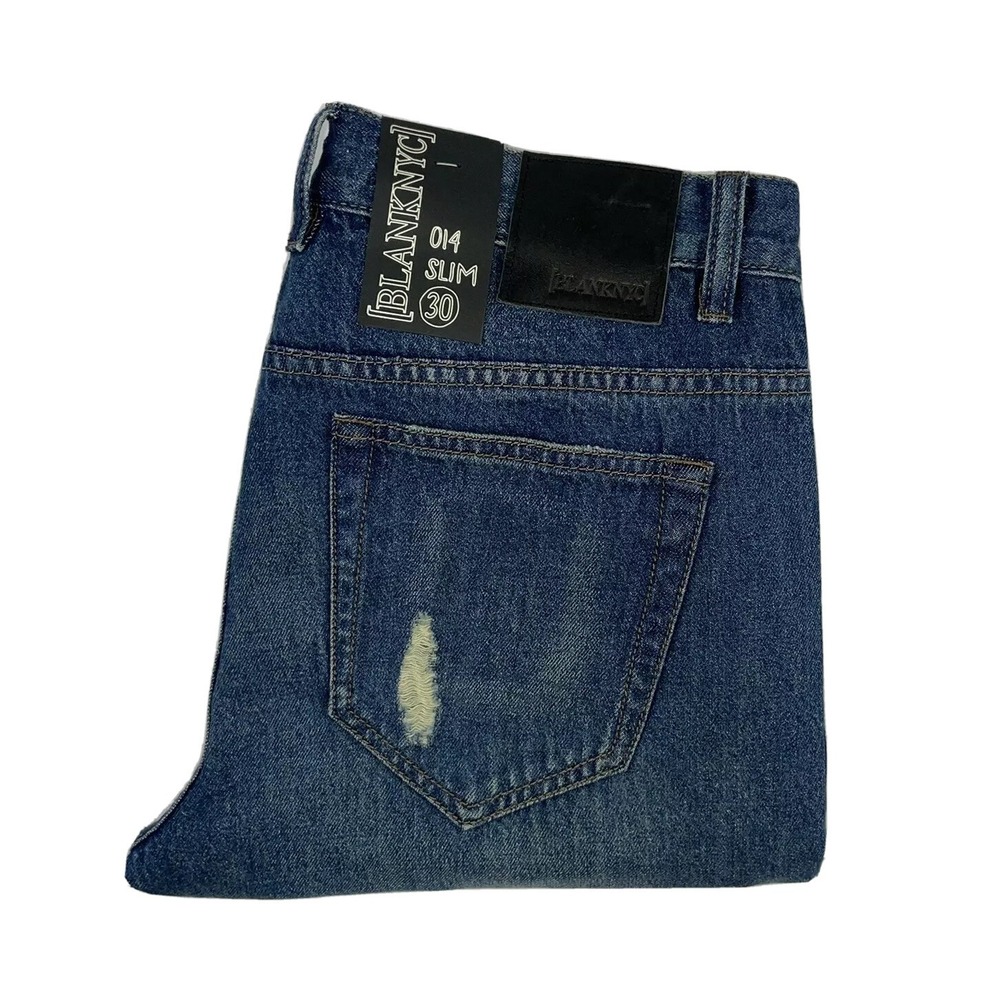 BLANKNYC Blue Slim Fit Mens Jeans Size 30x32 Distressed 014 Slim 06MM1381 NWT